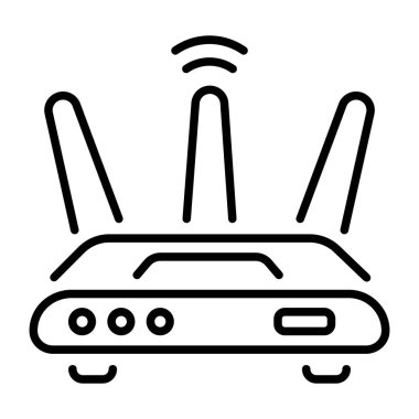 Kablosuz modemi gösteren doğrusal bir simge 