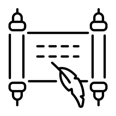 Antik parşömeni temsil eden doğrusal bir simge