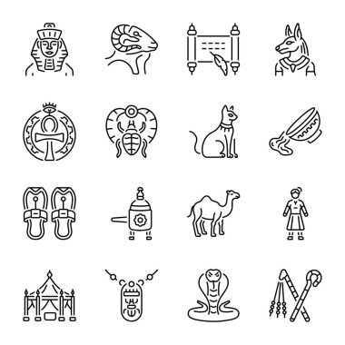 Mısır Satır Biçimi Simgelerinin Koleksiyonu 