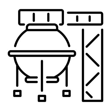 Petrol rafinerisini temsil eden doğrusal bir simge