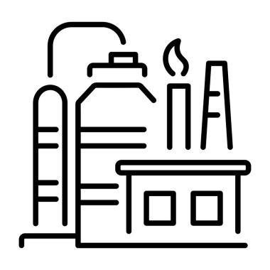 Damıtma sütununu temsil eden doğrusal biçim simgesi