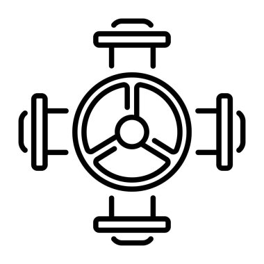 Valf çarkını temsil eden doğrusal bir simge
