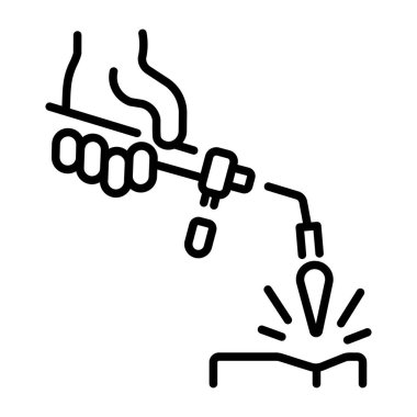 Kaynak meşalesini temsil eden doğrusal bir simge