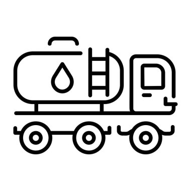 Petrol kamyonunu tasvir eden bir taslak biçimi simgesi
