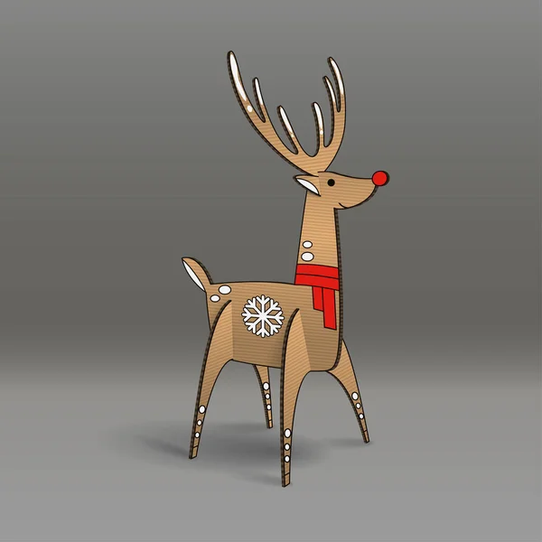 Navidad Lindo Cartón Reno Ilustración Vectorial — Vector de stock