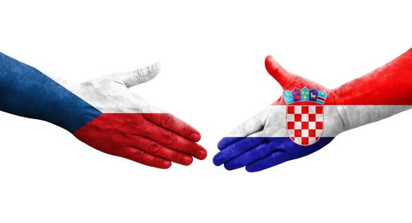 크로아티아와 체코의 손으로 고립된 이미지 — 스톡 사진