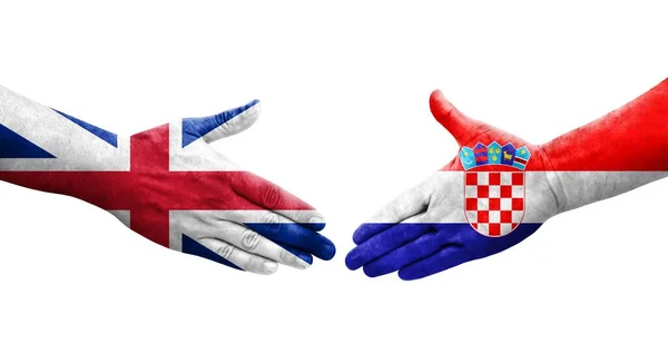 크로아티아와 사이의 손으로 고립된 이미지 — 스톡 사진