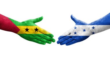 Honduras ve Sao Tome ve Principe bayrakları arasındaki el sıkışma..