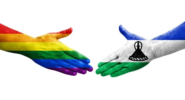 莱索托和男女同性恋 双性恋和变性者之间的握手 — 图库照片