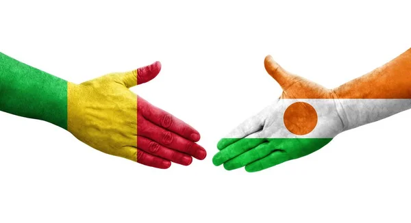 말리와 니제르 깃발을 손으로 이미지 — 스톡 사진