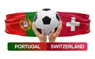 Portekiz, İsviçre milli takımlarına karşı futbol maçı konsepti.