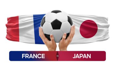 Fransa Japonya milli takımlarına karşı futbol müsabakası konsepti.