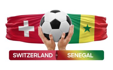İsviçre, Senegal milli takımlarına karşı futbol maçı konsepti.