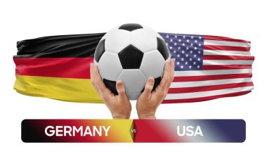 Almanya, ABD milli takımlarına karşı futbol müsabakası konsepti.