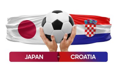 Japonya, Hırvatistan milli takımlarına karşı futbol maçı konsepti.