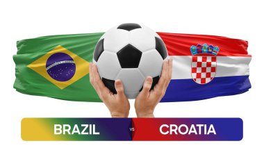 Brezilya, Hırvatistan milli takımlarına karşı futbol maçı konsepti.