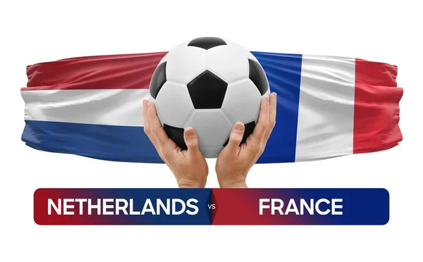Netherlands France National Teams Soccer Football Match Competition Concept — Stock Photo, Image