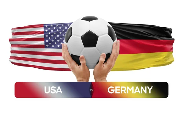 アメリカVsドイツ代表サッカー試合のコンセプト — ストック写真