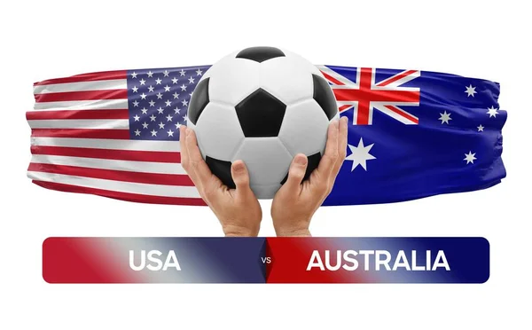 Usa Australia Squadre Nazionali Calcio Partita Calcio Concetto Competizione — Foto Stock