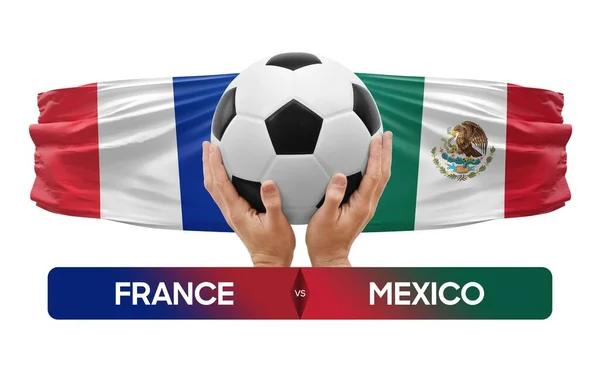 フランスVsメキシコ代表サッカー試合のコンセプト — ストック写真