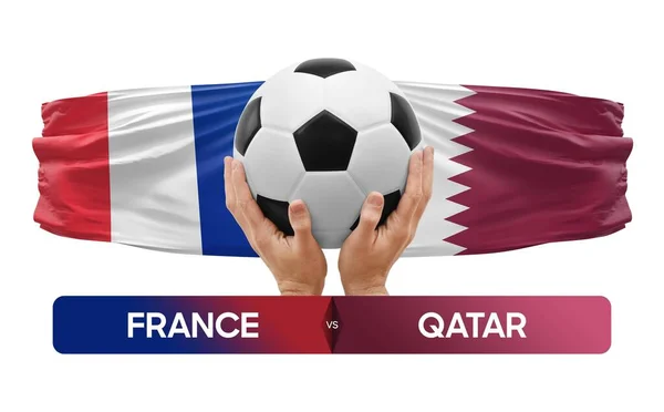 stock image France vs Qatar national teams soccer football match competition concept.