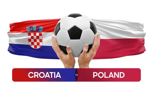 Croatie Pologne Équipes Nationales Football Match Concept Compétition — Photo
