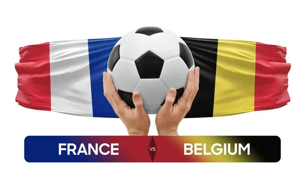 France vs Belgium national teams soccer football match competition concept.