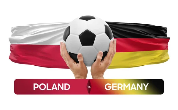 Polen Duitsland Nationale Teams Voetbal Wedstrijd Concept — Stockfoto