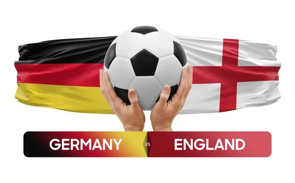 Німеччина Проти Англії Концепція Футбольних Матчів — стокове фото