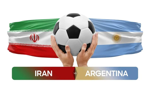 stock image Iran vs Argentina national teams soccer football match competition concept.