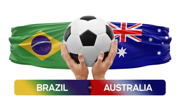 Fußball Länderspiel Konzept Brasilien Australien — Stockfoto