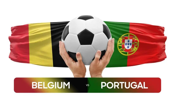 Bélgica Portugal Selecciones Nacionales Fútbol Partido Concepto Competición —  Fotos de Stock