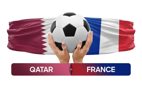 stock image Qatar vs France national teams soccer football match competition concept.