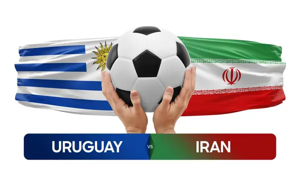 stock image Uruguay vs Iran national teams soccer football match competition concept.