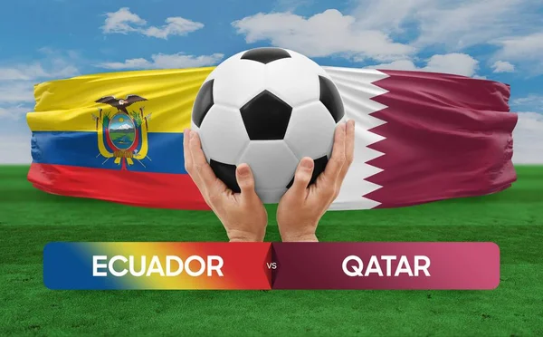 stock image Ecuador vs Qatar national teams soccer football match competition concept.