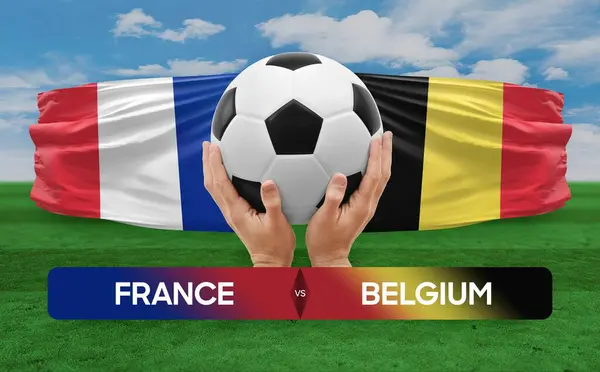 Frankrijk België Nationale Teams Voetbal Wedstrijd Concept — Stockfoto