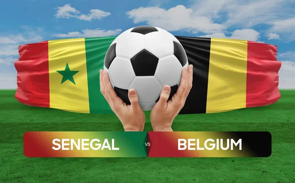 Senegal Bélgica Selecciones Nacionales Fútbol Partido Concepto Competición —  Fotos de Stock