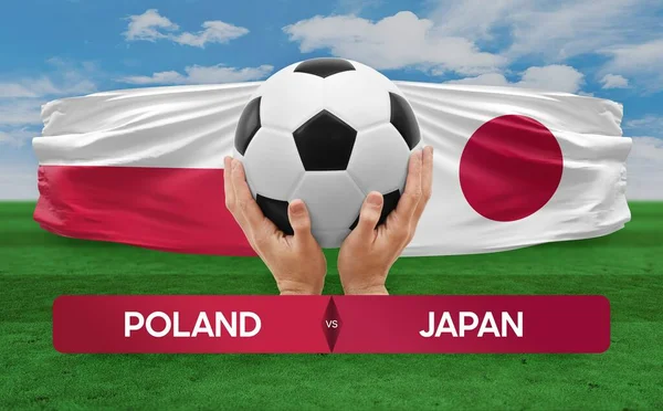 stock image Poland vs Japan national teams soccer football match competition concept.