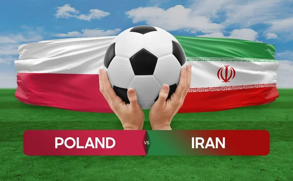 stock image Poland vs Iran national teams soccer football match competition concept.