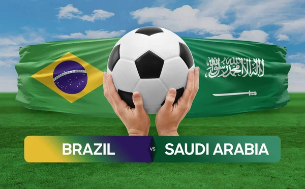 Brazil Saudi Arabia National Teams Soccer Football Match Competition Concept — Stock Photo, Image
