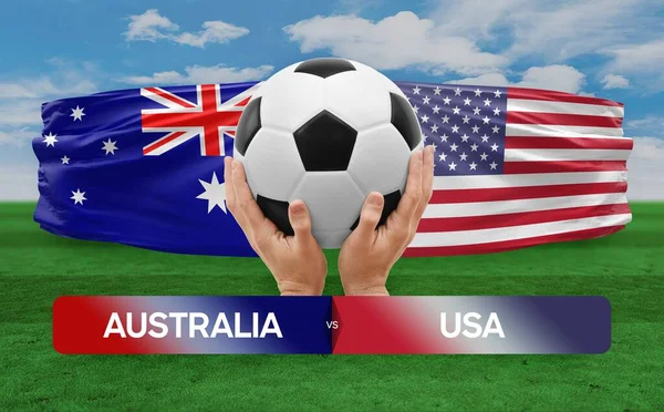 Australia Usa Squadre Nazionali Calcio Partita Calcio Concetto Competizione — Foto Stock