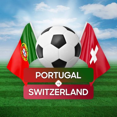 Portekiz, İsviçre milli takımlarına karşı futbol maçı konsepti.