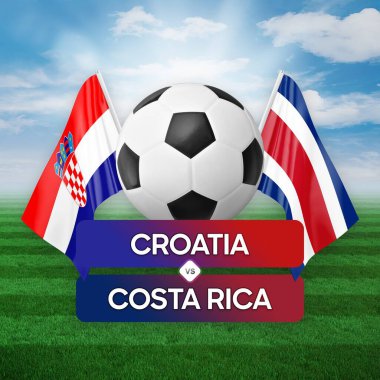 Hırvatistan Kosta Rika milli takımlarına karşı futbol maçı konsepti.