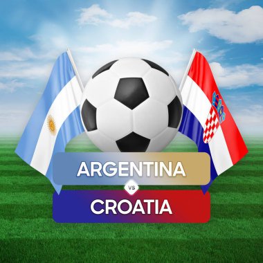 Arjantin, Hırvatistan milli takımlarına karşı futbol maçı konsepti.