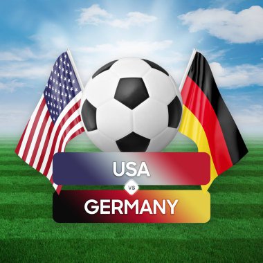 ABD Almanya 'ya karşı milli takımlar futbol müsabakası konsepti.