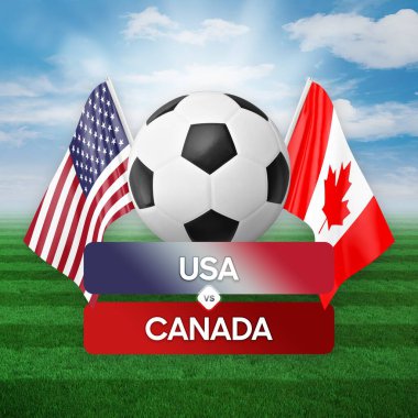 ABD, Kanada milli takımlarına karşı futbol müsabakası konsepti.
