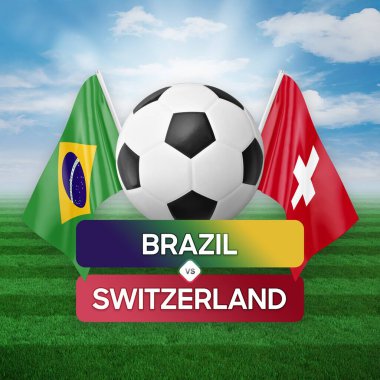 Brezilya, İsviçre milli takımlarına karşı futbol maçı konsepti.