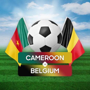 Kamerun, Belçika milli takımlarına karşı futbol maçı konsepti.