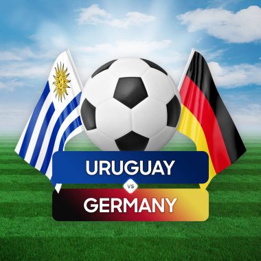Uruguay Almanya 'ya karşı milli takımlar futbol maçı konsepti.