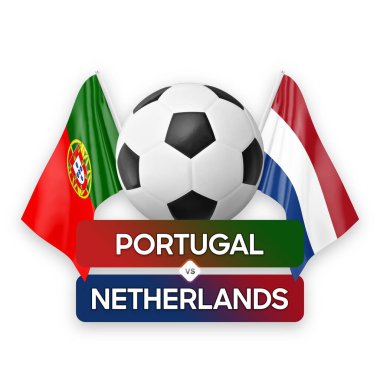 Portekiz, Hollanda milli takımlarına karşı futbol müsabakası konsepti.